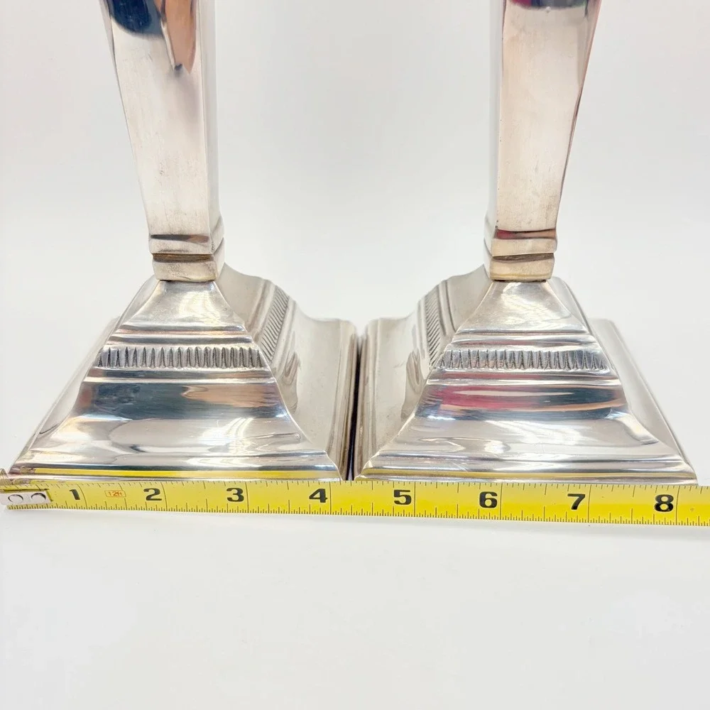 Pottery Barn Maxfield Hotel Silver Plated Taper Candleholder 11.25